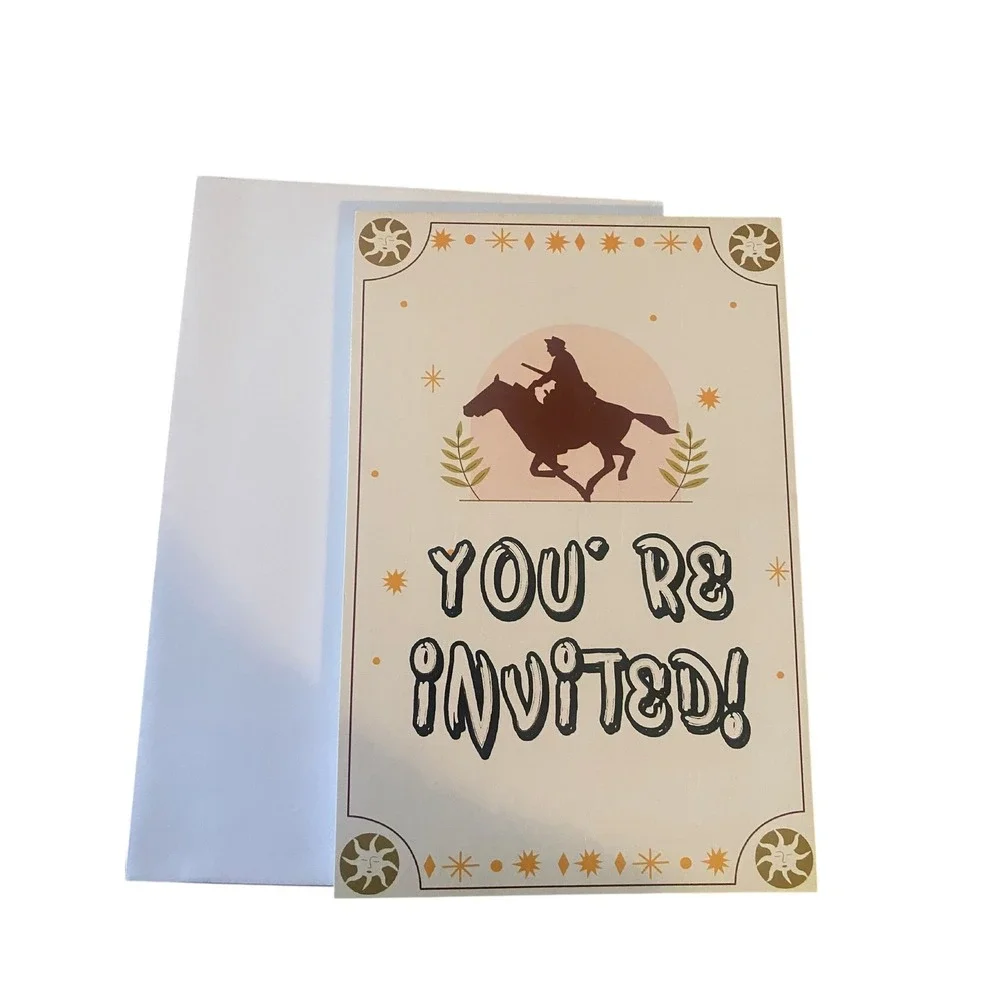 Western Cowboy Horse Birthday Party Invitations Set of‎ 20 Envelopes Included